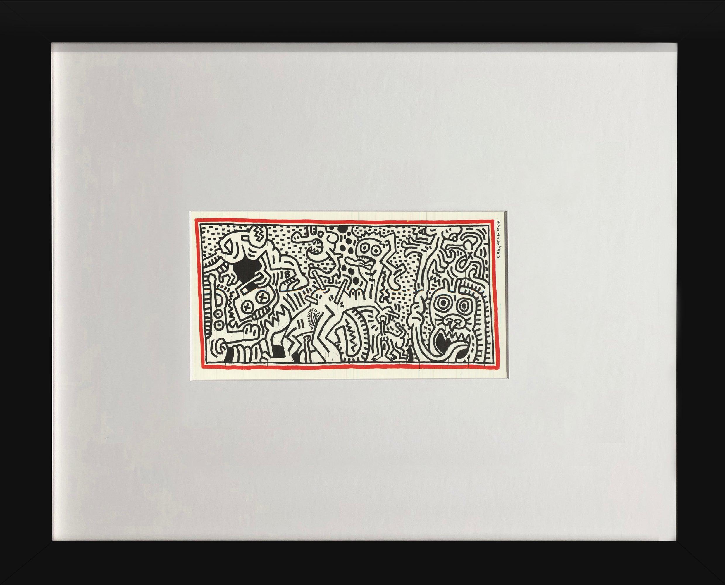 Keith Haring 'Untitled' 1984 Offset Print, Framed, Pop Art, Excellent