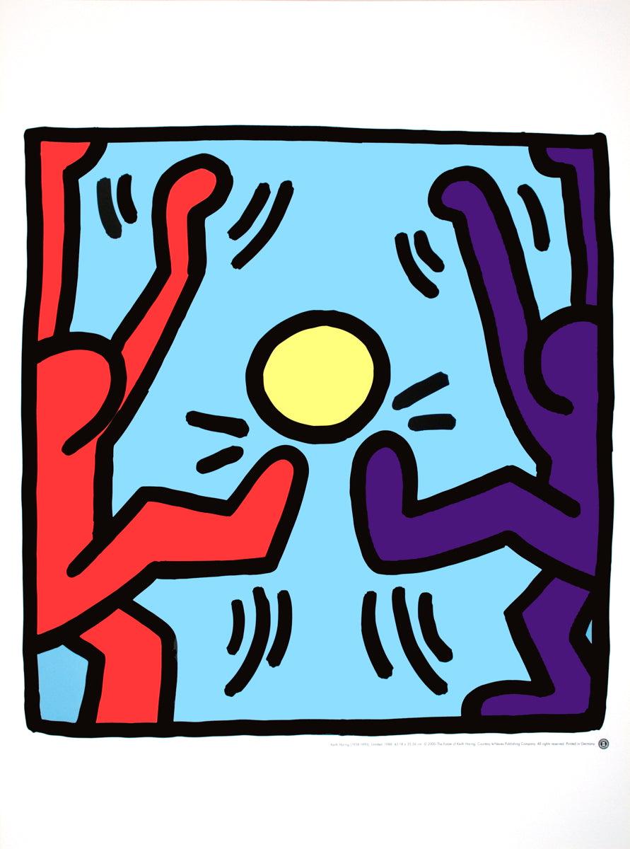 Papierformat: 31,5 x 23,5 Zoll (80,01 x 59,69 cm)
Bildgröße: 22,5 x 22 Zoll (57,15 x 55,88 cm)
Gerahmt: Nein
Zustand: A: Neuwertig

Zusätzliche Details: Ein Klassiker von Keith Haring! Dieses fantastische Poster zeigt das ikonische Kunstwerk des