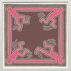 Keith Haring Untitled 1988 Offset Lithograph Print, Framed, 1990s