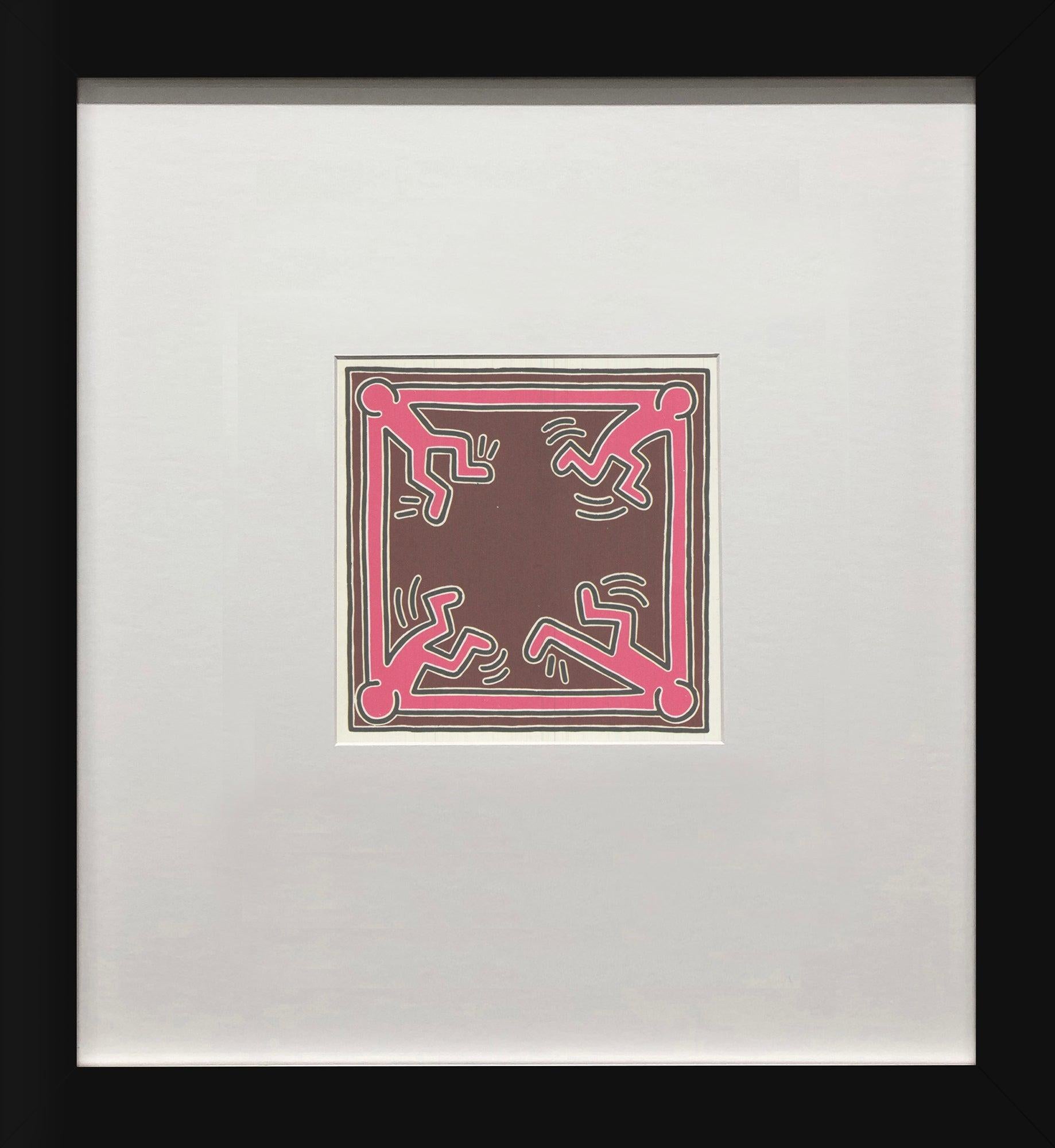 Vintage offset lithograph postcard published by Nouvelles Images SA Editeurs. Printed in France. Presented in a black wood frame with a 1-inch front profile and a 3/4-inch side profile, the artwork is mounted behind a 4-inch mat, creating a refined,