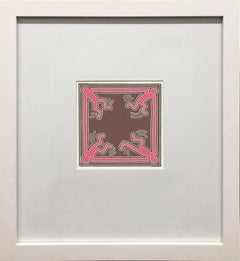 Keith Haring Untitled 1988 Offset Lithograph Print, Framed, 14x14
