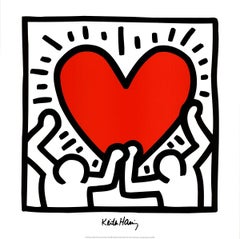  Keith Haring 'Untitled (1988)' Pop Art Red,Black & White Italy Offset