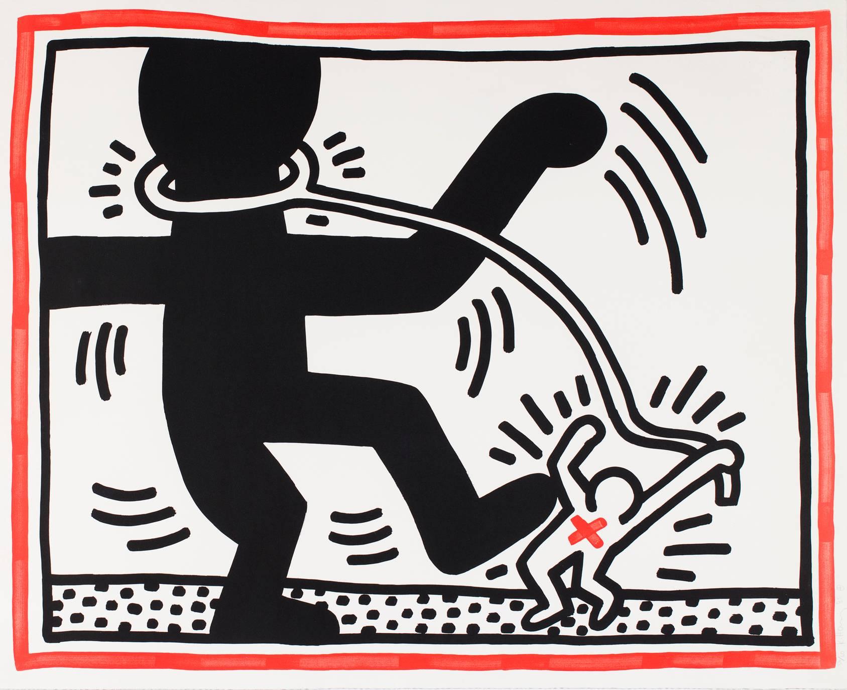 Keith Haring
Untitled 2 (Free South Africa), 1985 
80 x 100.5 cm

Signed in pencil and numbered 38/60.
Lithograph in colours on BFK Rives paper, published by Edition Schellmann, Munich/New York. L./S.
Catalogue raisonné: Littmann pp.