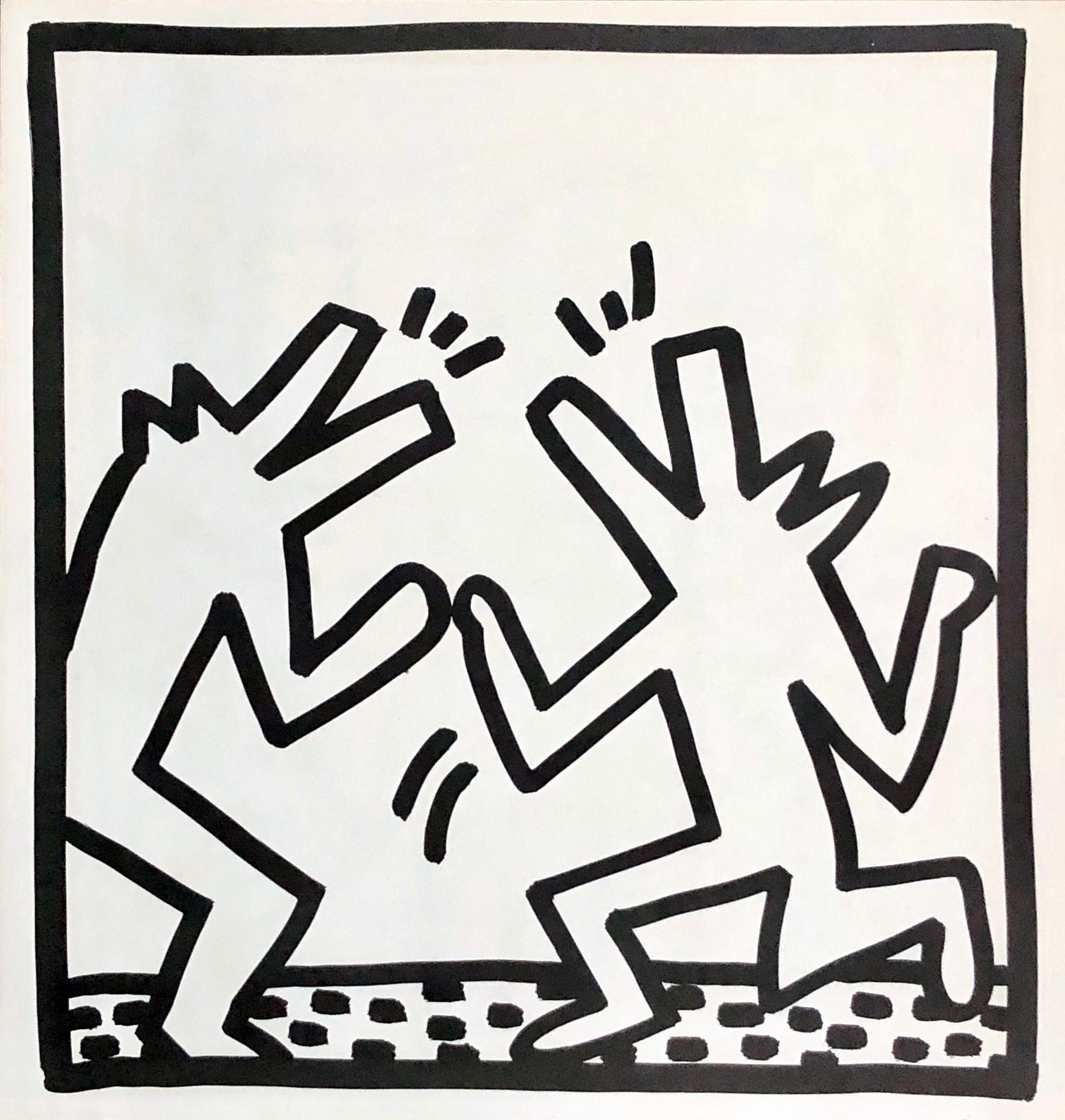 (after) Keith Haring Figurative Print - Keith Haring (untitled) Crocodiles lithograph 1982 (Keith Haring prints) 