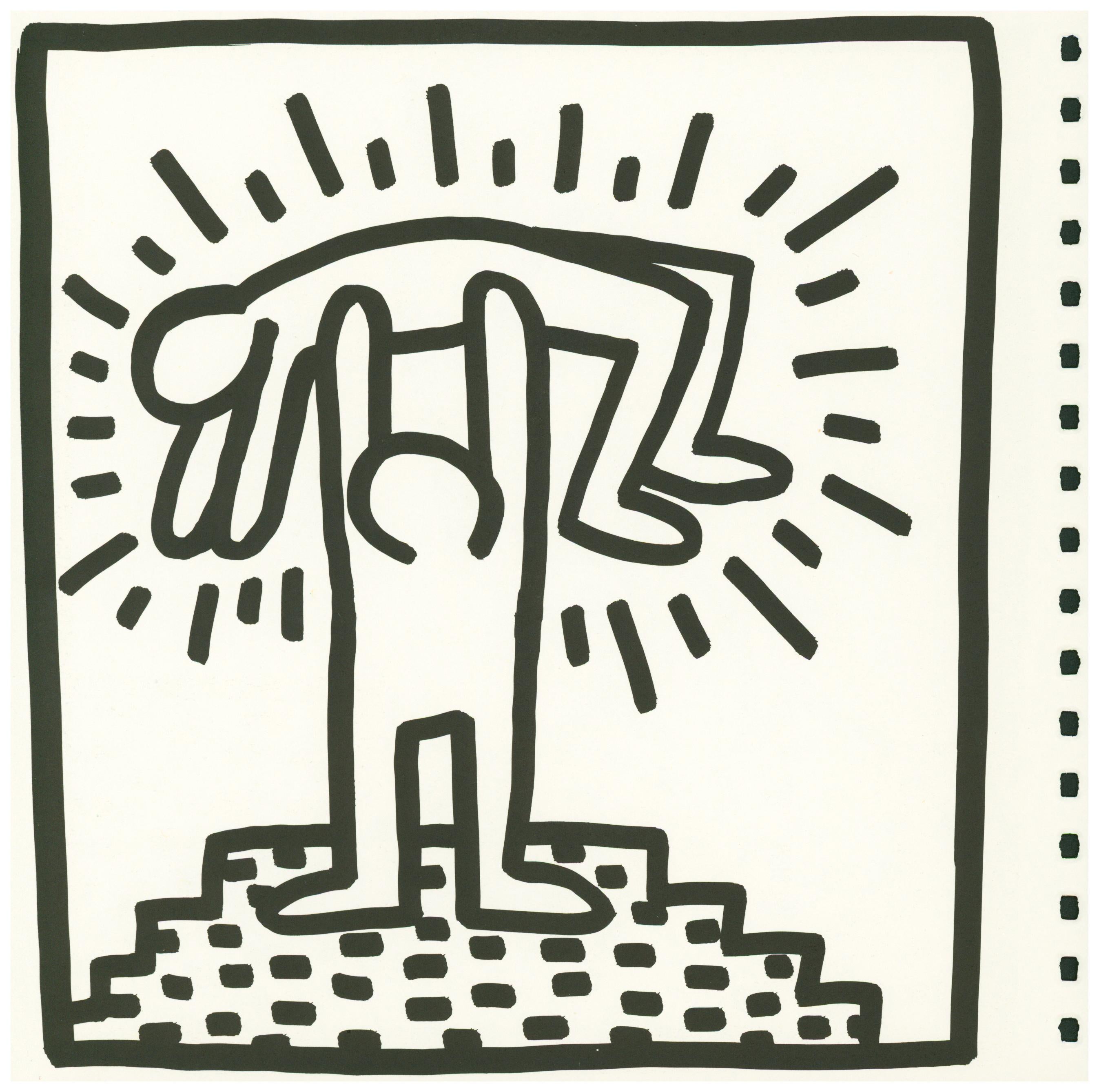 Delphin-Lithographie von Keith Haring (ohne Titel) 1982 (Keith Haring Drucke)  im Angebot 1