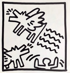 Keith Haring (untitled) Flying Dogs lithograph 1982 (Keith Haring prints)