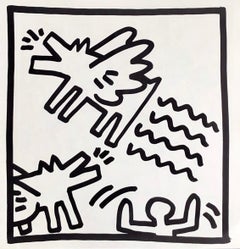 Keith Haring (untitled) Flying Dogs lithograph 1982 (Keith Haring prints) 