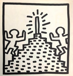 Keith Haring (untitled) Pyramid lithograph 1982 (Keith Haring prints) 