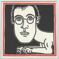 Self-Portrait senza titolo stampato in offset da Keith Haring, con cornice, 1993