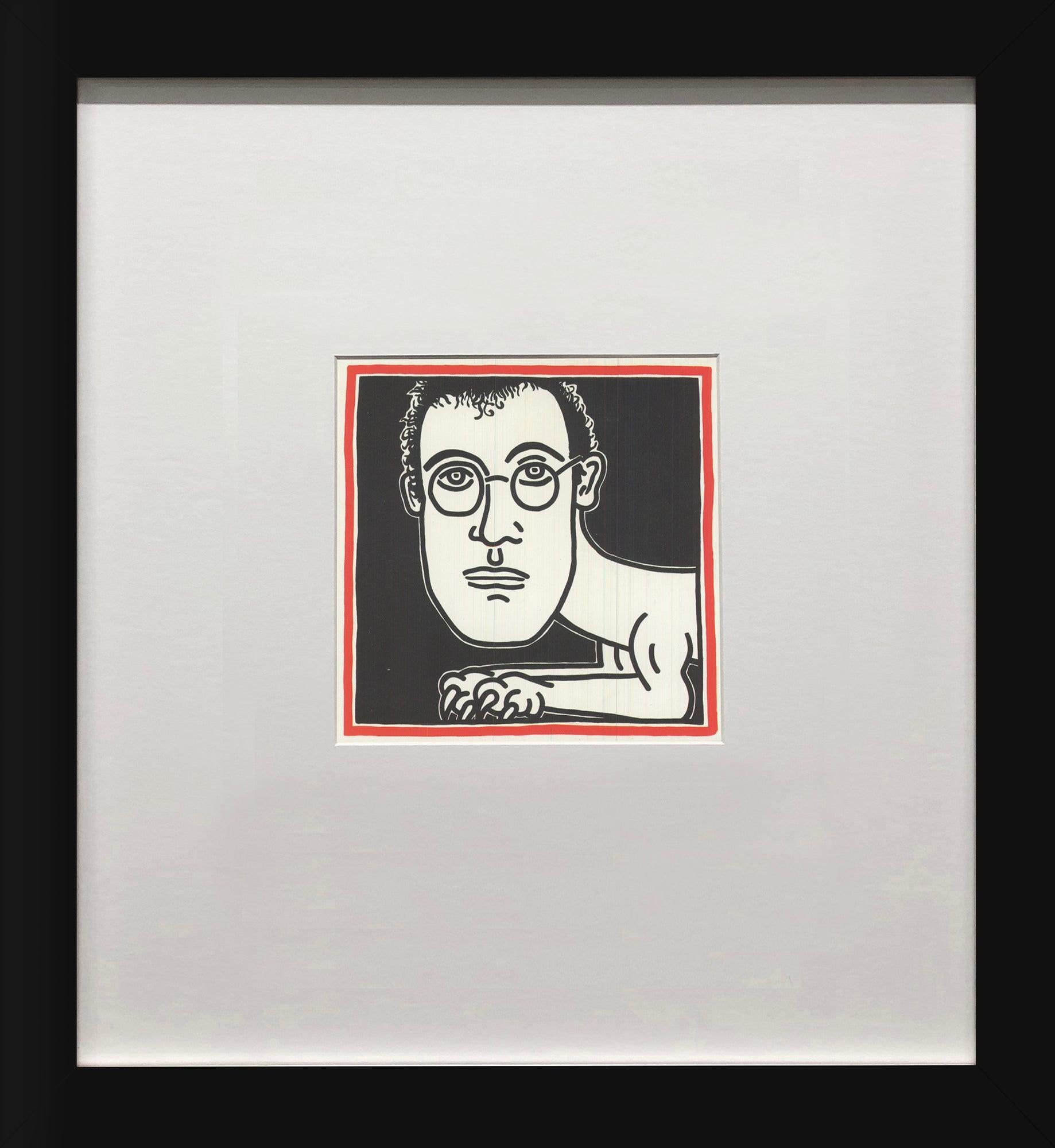 Autorretrato sin título de Keith Haring, enmarcado, 1993