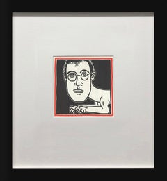 Self-Portrait senza titolo stampato in offset da Keith Haring, con cornice, 1993