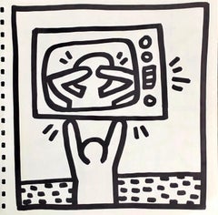 Keith Haring (untitled) TV lithograph 1982 (Keith Haring prints)