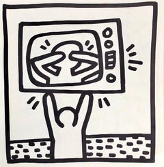 Keith Haring (untitled) TV lithograph 1982 (Keith Haring prints)