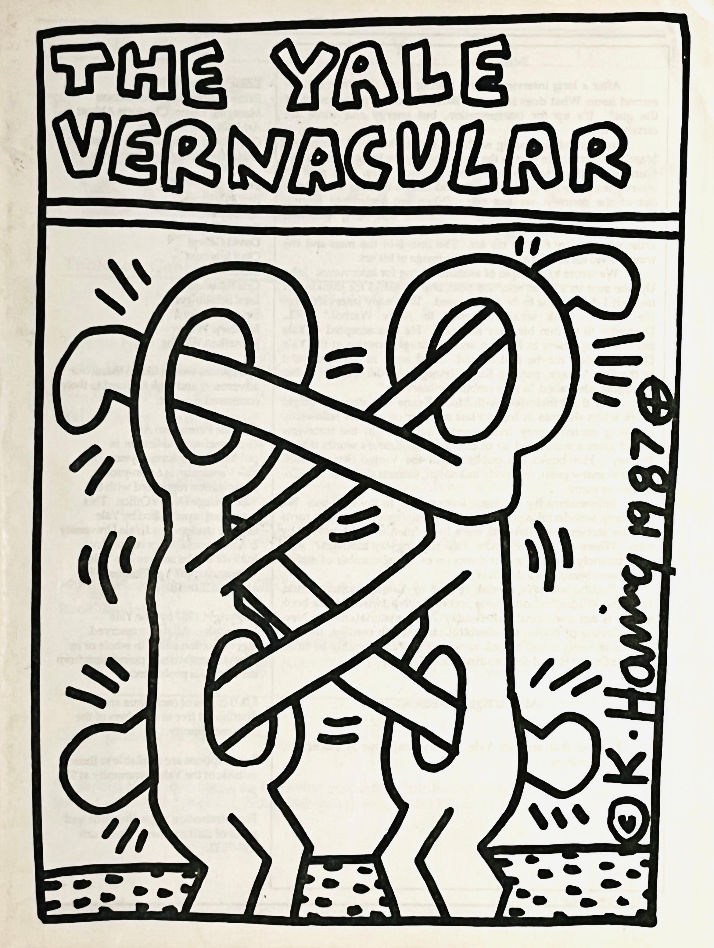 Keith Haring 1987 illustration art (vintage Keith Haring Yale University) en vente 2