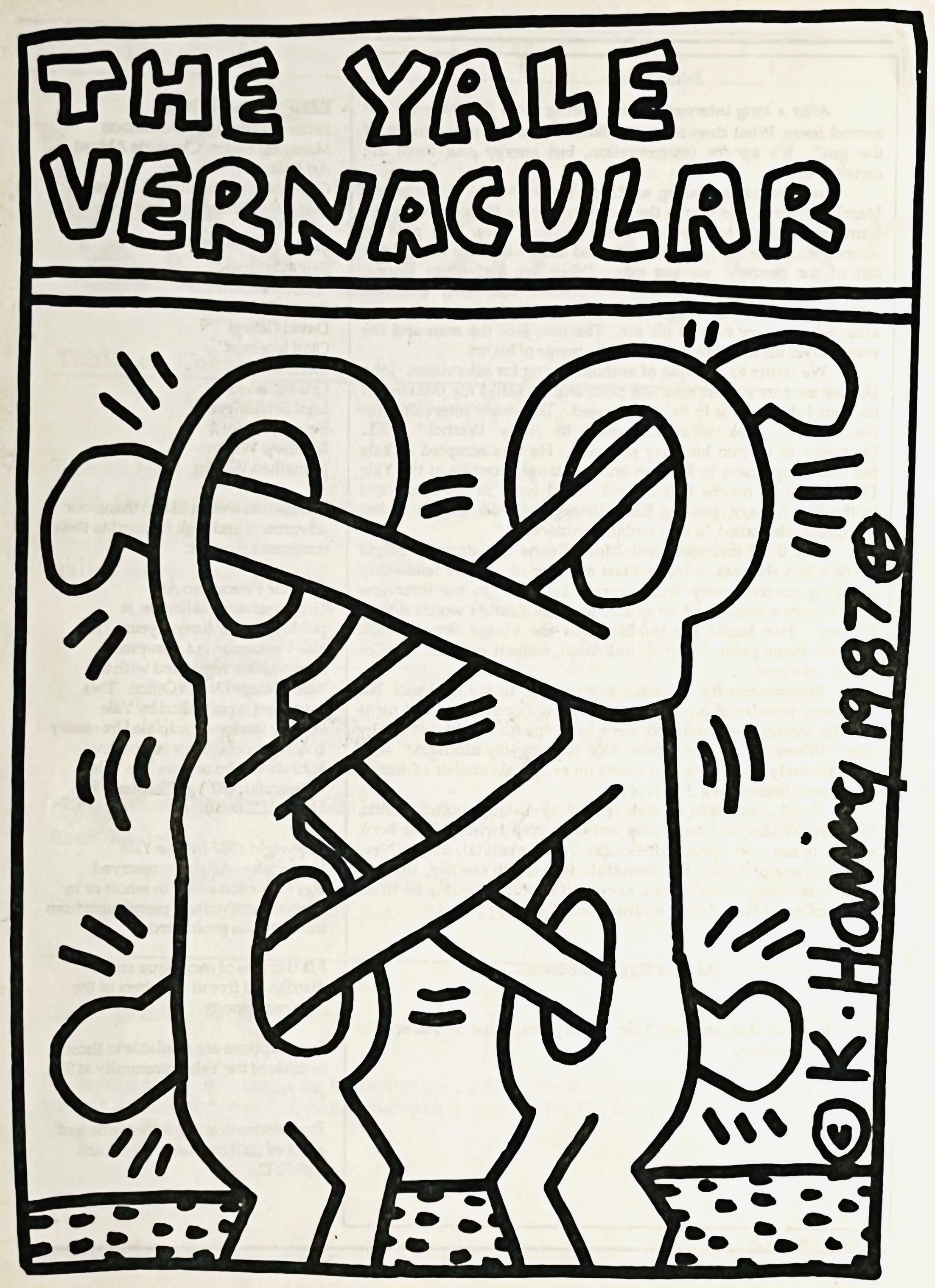 Keith Haring 1987 illustration art (vintage Keith Haring Yale University) For Sale 3
