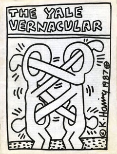 Illustrationskunst von Keith Haring, 1987 (vintage Keith Haring, Yale University)
