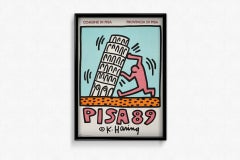 Keith Haring's 1989 original poster for "Pisa 89" - Pop Art -  Italy