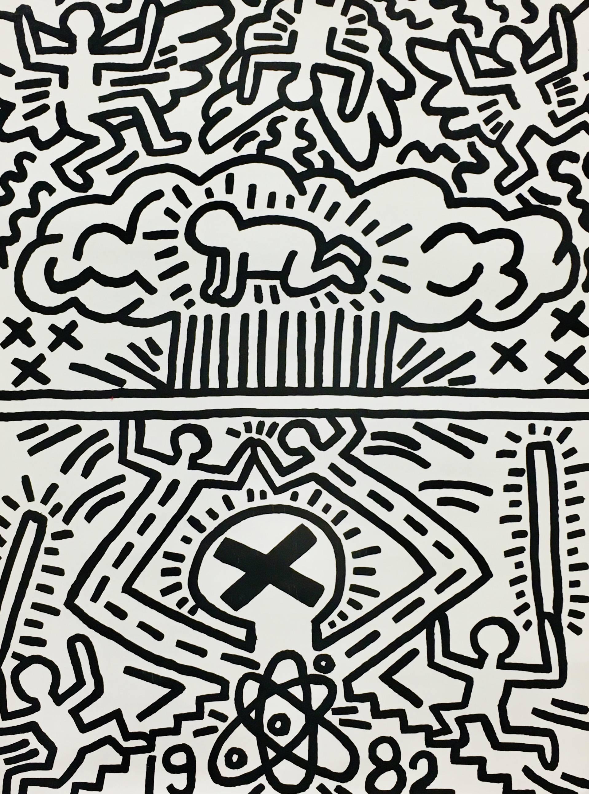 Nuclear Disarmament poster  - Print by Keith Haring