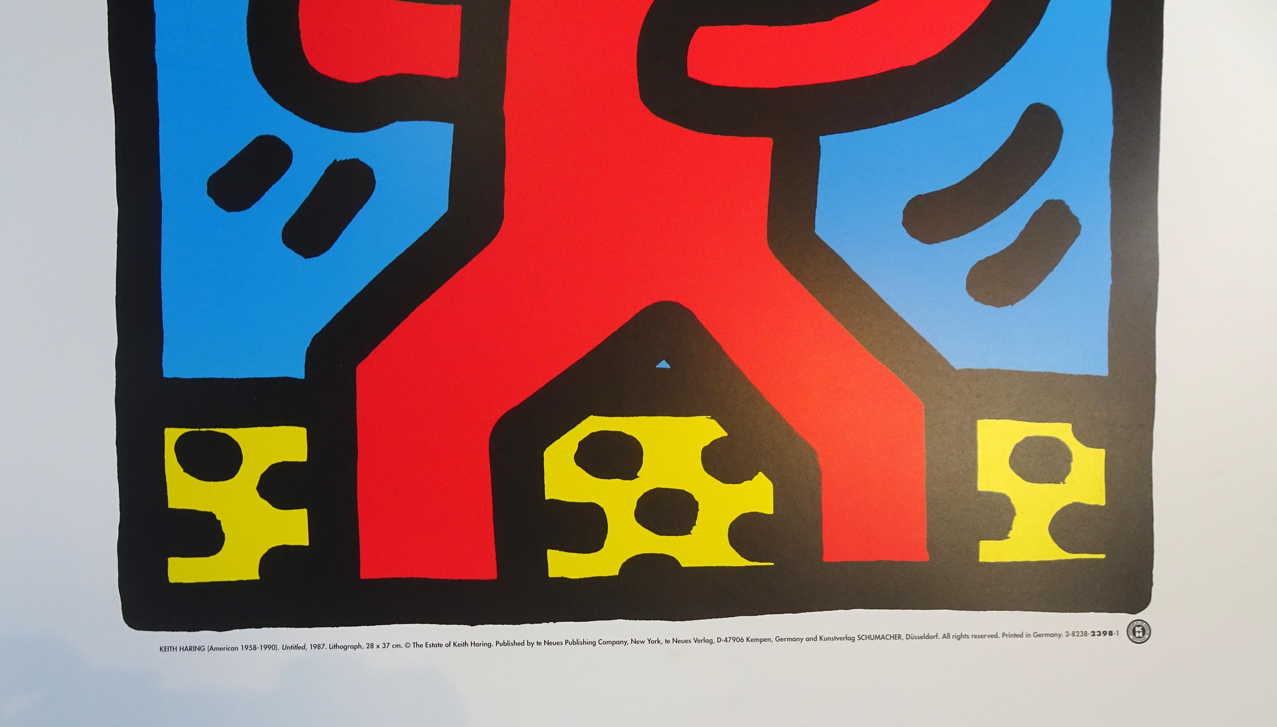 Konvolut is an offset poster after a lithograph by Keith Haring. Neus Publish Company New York, 1987.
Printed by Kempen, Germany, and Kunst Verlag Shumacher, Dusseldorf.