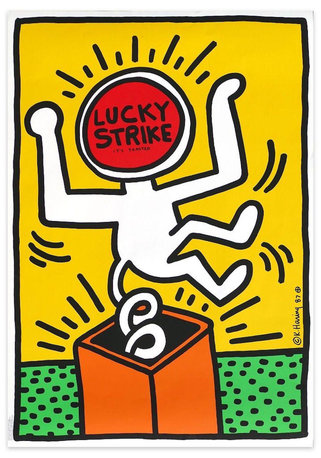 Lucky Strikes is a beautiful color serigraph on thin paper realized by the Pop Art master Keith Haring (Reading, 1958 - New York, 1990).

Signed and dated on the plate on the lower right margin. Printed by the serigrapher Uldry Berne, as the printed