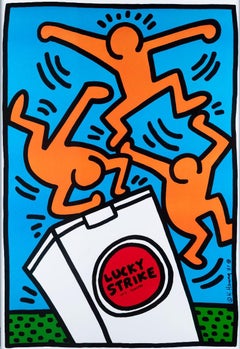 Vintage Lucky Strikes - Original Lithograph and offset after Keith Haring - 1987