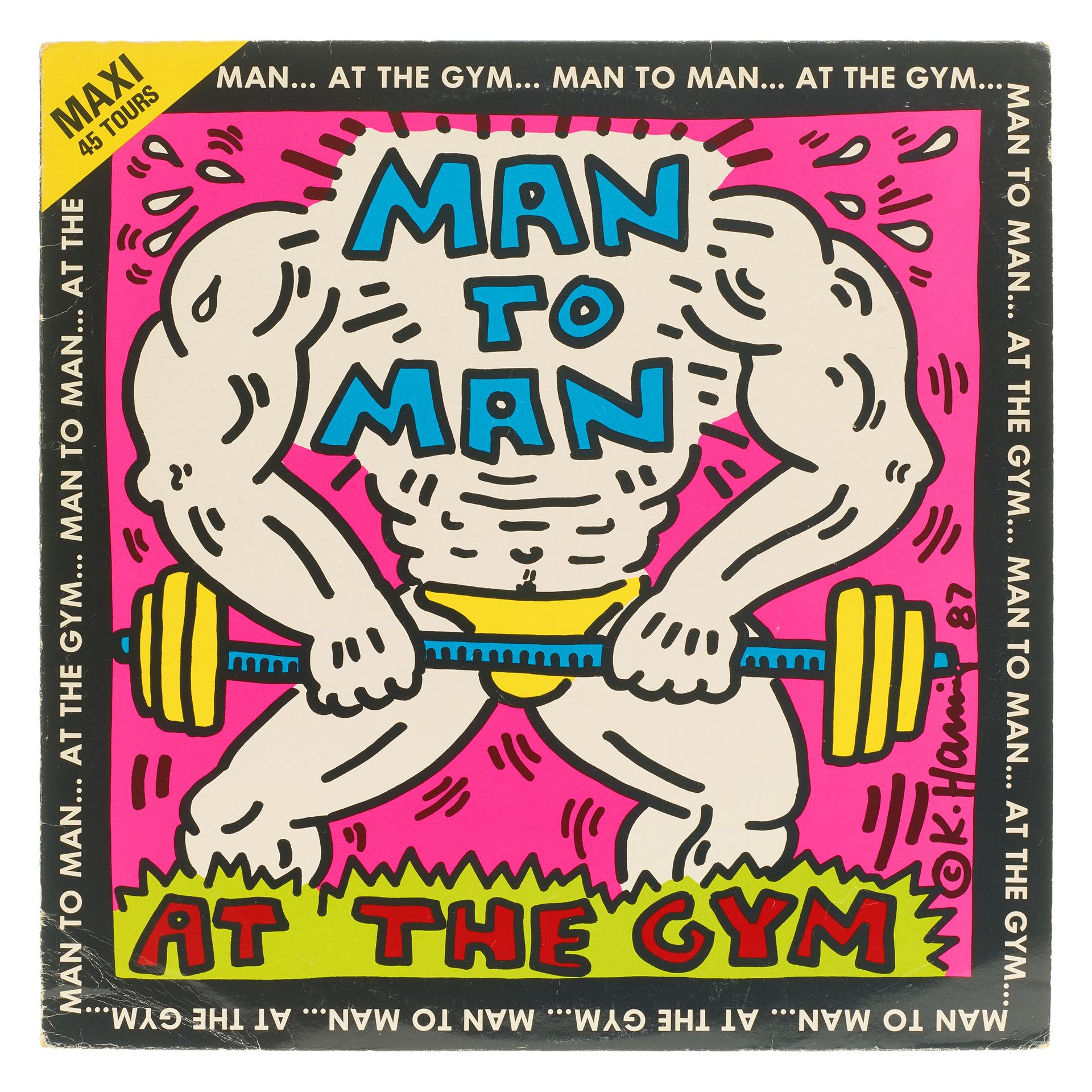 Keith Haring Figurative Print - Man To Man . VINYL . VINTAGE 