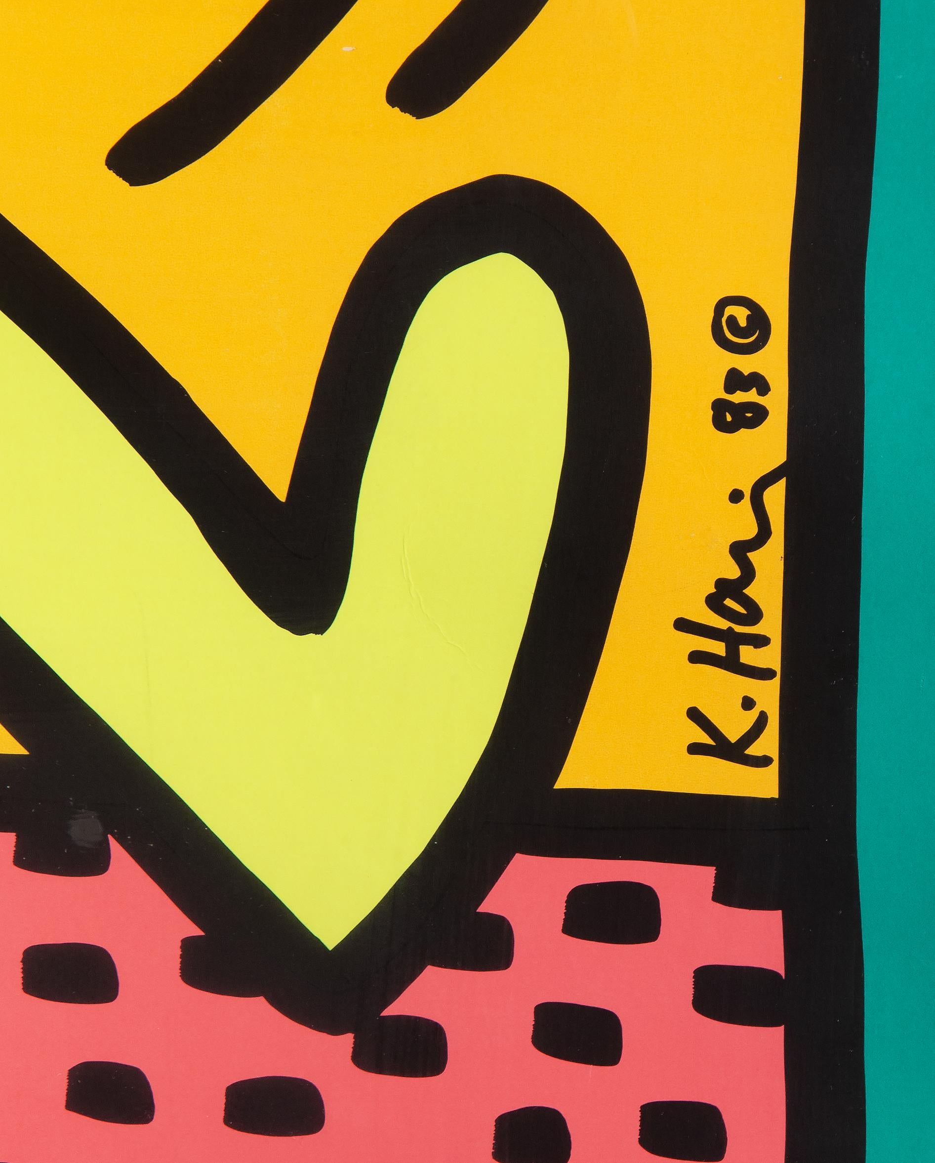 Affiche sérigraphiée Pop Art de Keith Haring, Montreux 1983 en vente 3
