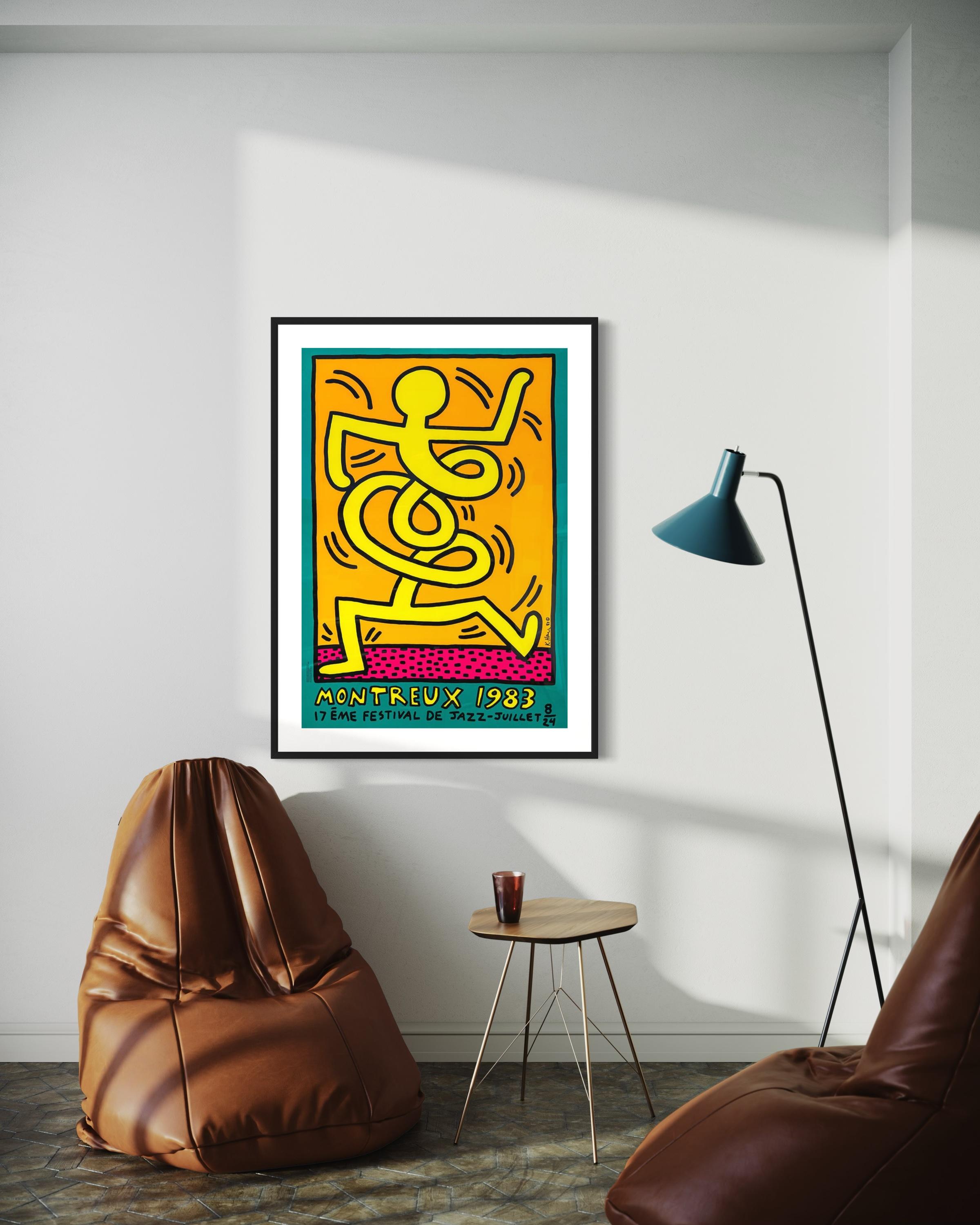 Montreux Jazz Festival 1983 (Green) - Pop Art Print by Keith Haring