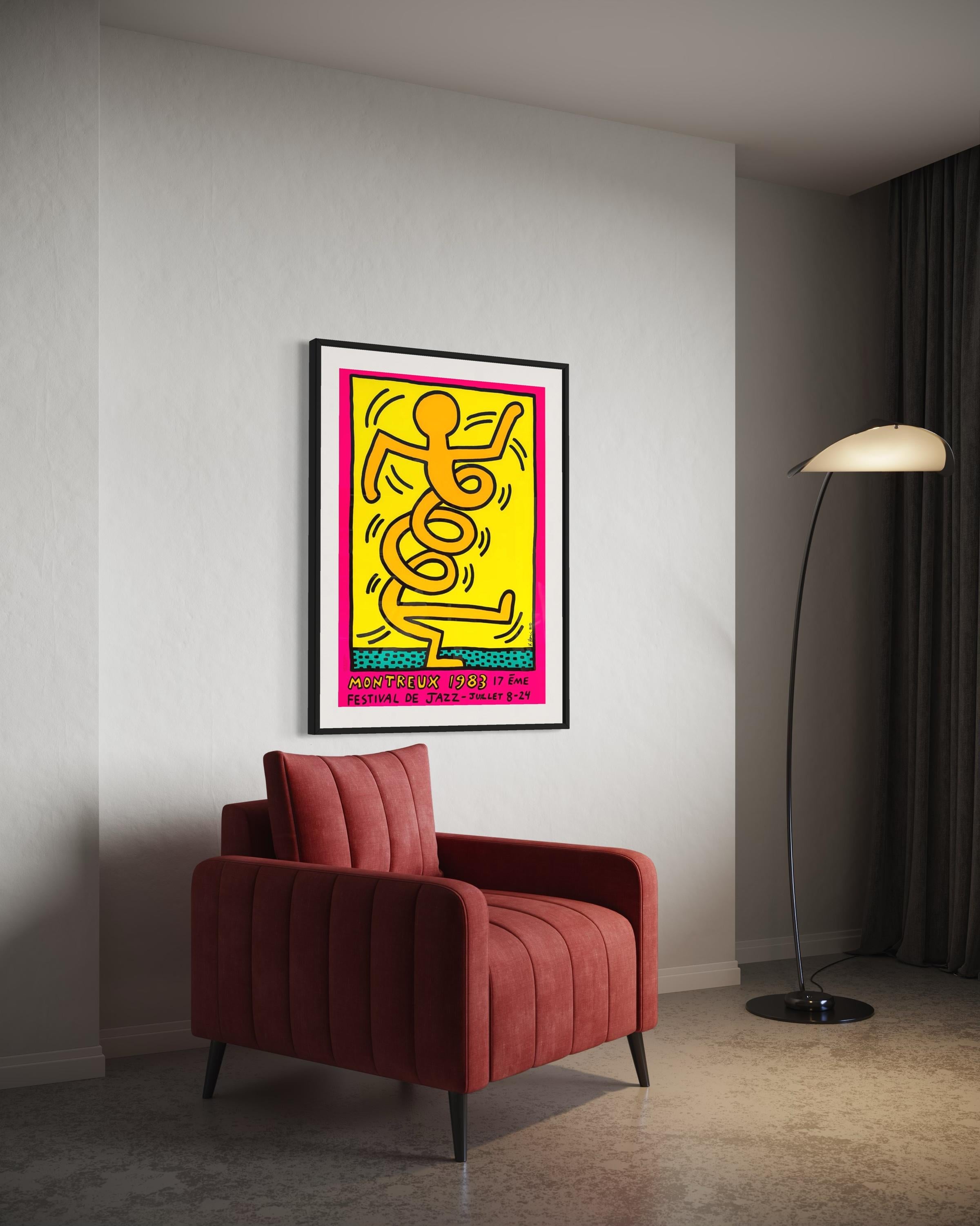 Montreux Jazz Festival 1983 (Pink) - Print by Keith Haring