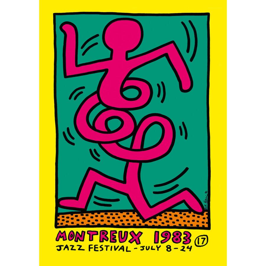 Figurative Print Keith Haring - Festival de jazz de Montreux 1983 (jaune)