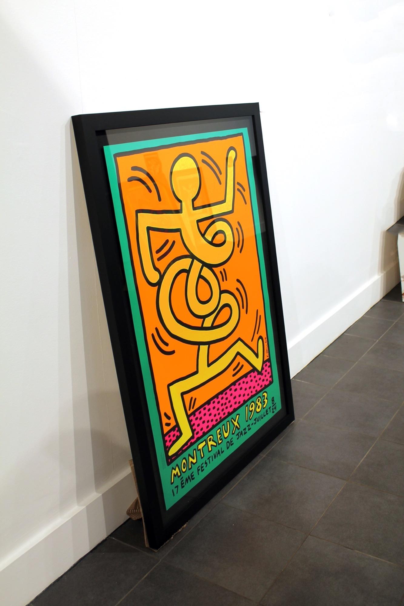 Montreux Jazz Festival, 1983 (Jaune) (Encadré) - Print de Keith Haring