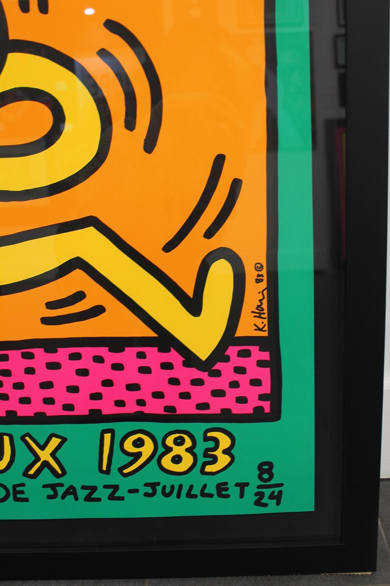 Montreux Jazz Festival, 1983 (Jaune) (Encadré) - Pop Art Print par Keith Haring