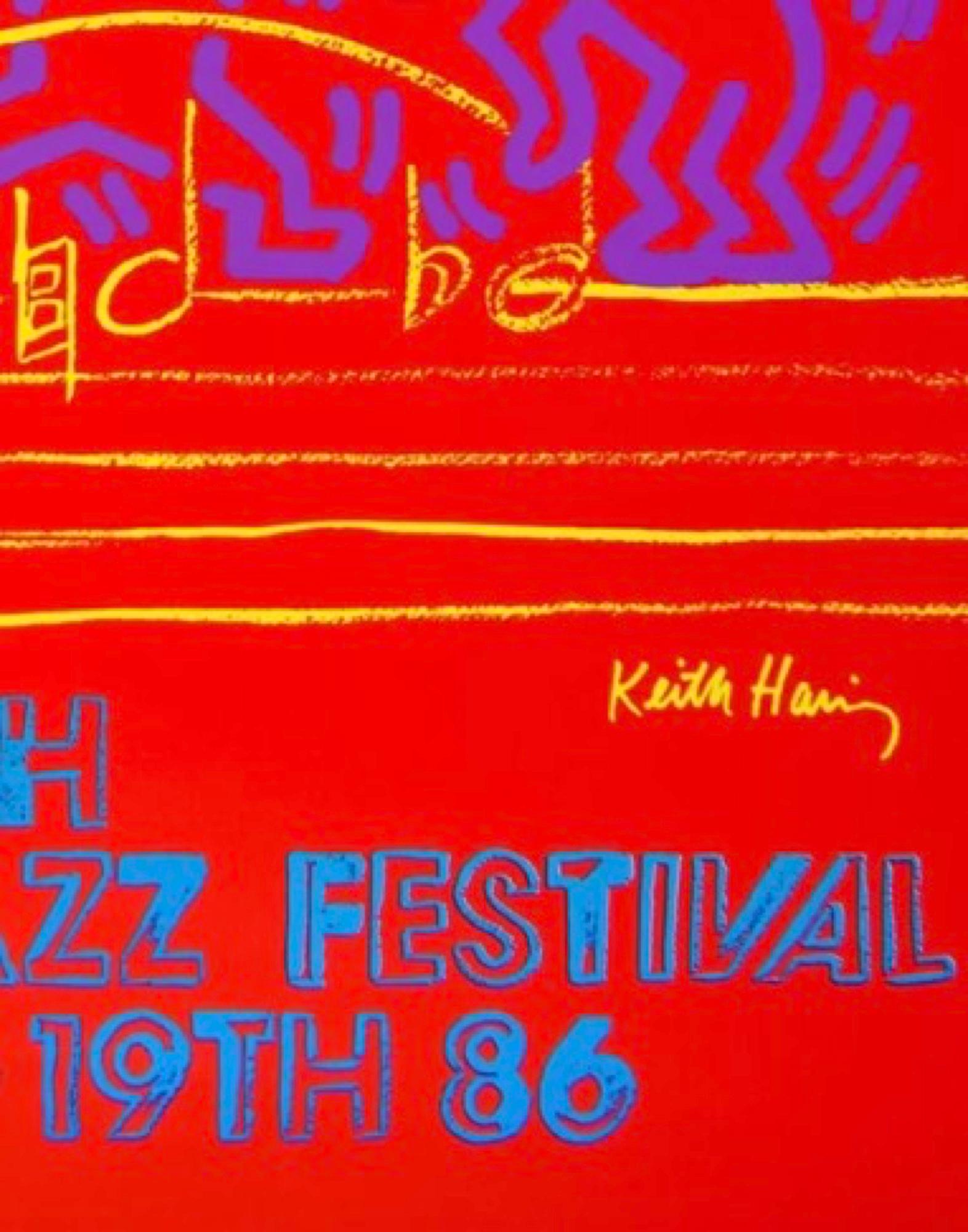 Montreux Jazz Festival 1986 (Framed) - Beige Interior Print by Keith Haring