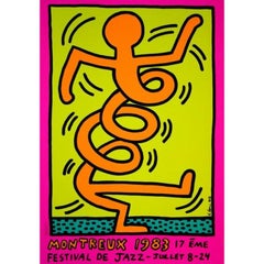 Montreux Jazz Festival - Orange Screen Print by Keith Haring, 1983