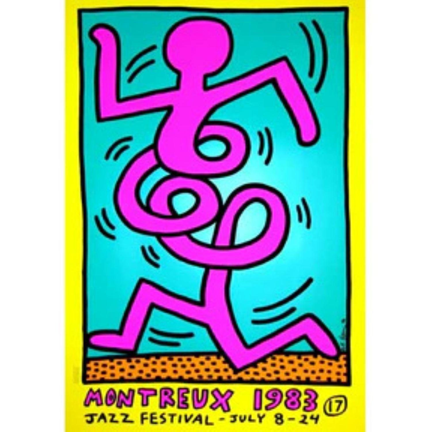 Keith Haring Print - Montreux Jazz Festival - pink