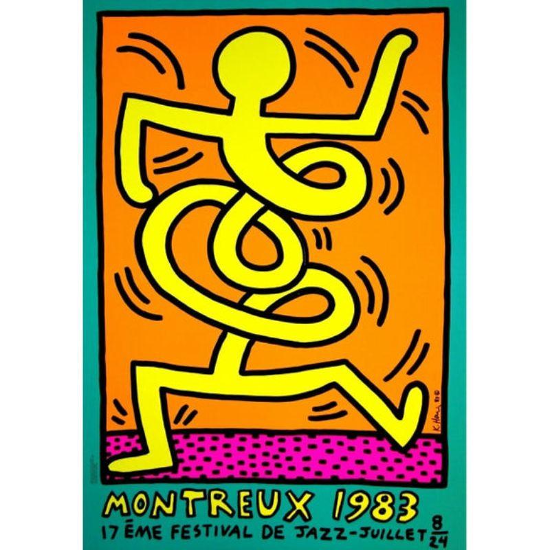 Montreux Jazz Festival - Yellow Screen Print by Keith Haring, 1983