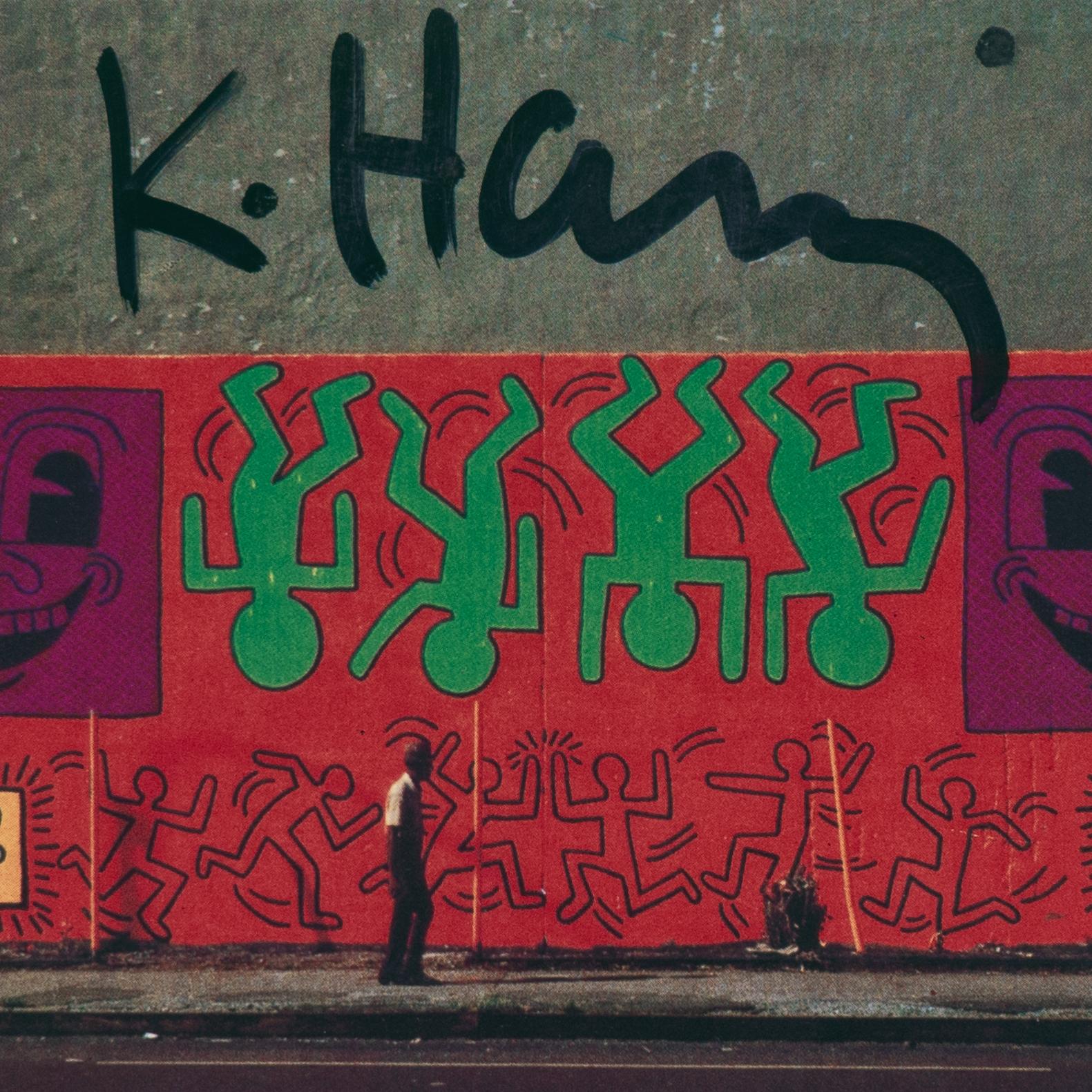 'Mural on Houston', Hand Signed by Haring, Subway Drawings, New York, Pop Art - Print by Keith Haring