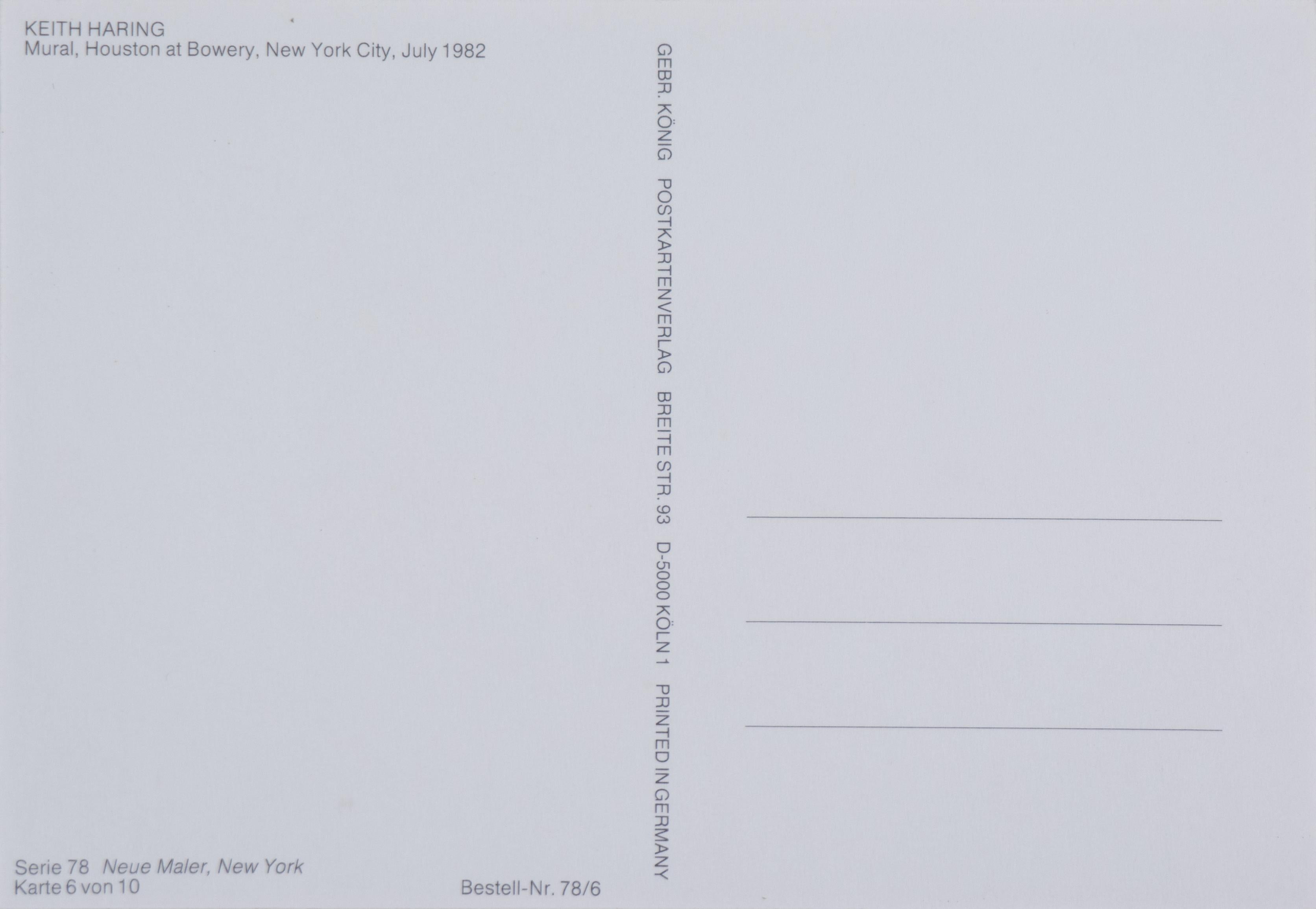 'Mural on Houston', Hand Signed by Haring, Subway Drawings, New York, Pop Art For Sale 3