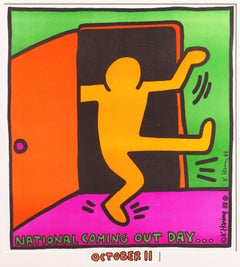 Vintage 'National Coming Out Day', New York, Pop Art, Signed by Haring, October 11, NCOD