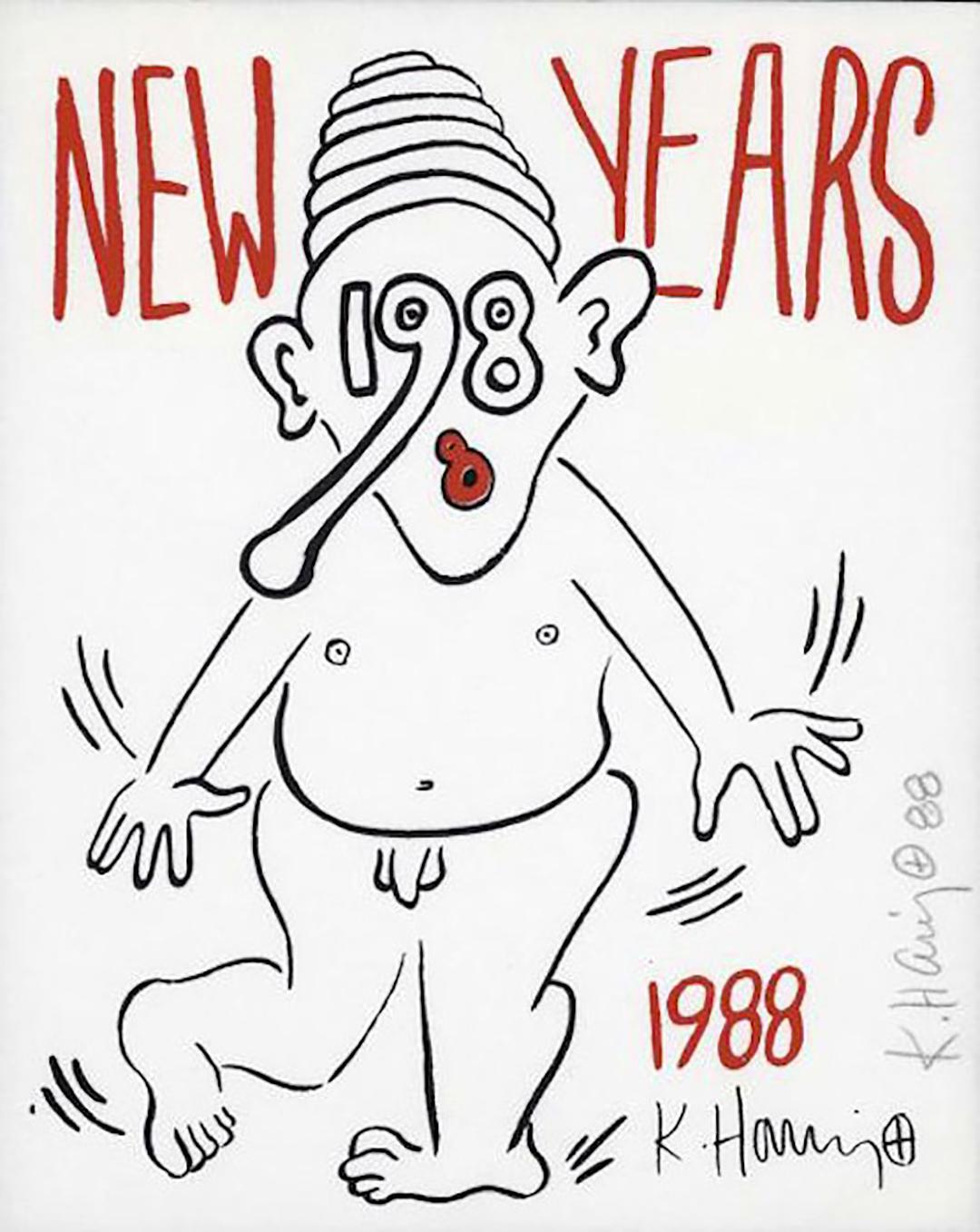 Keith Haring Figurative Print - New Years Baby