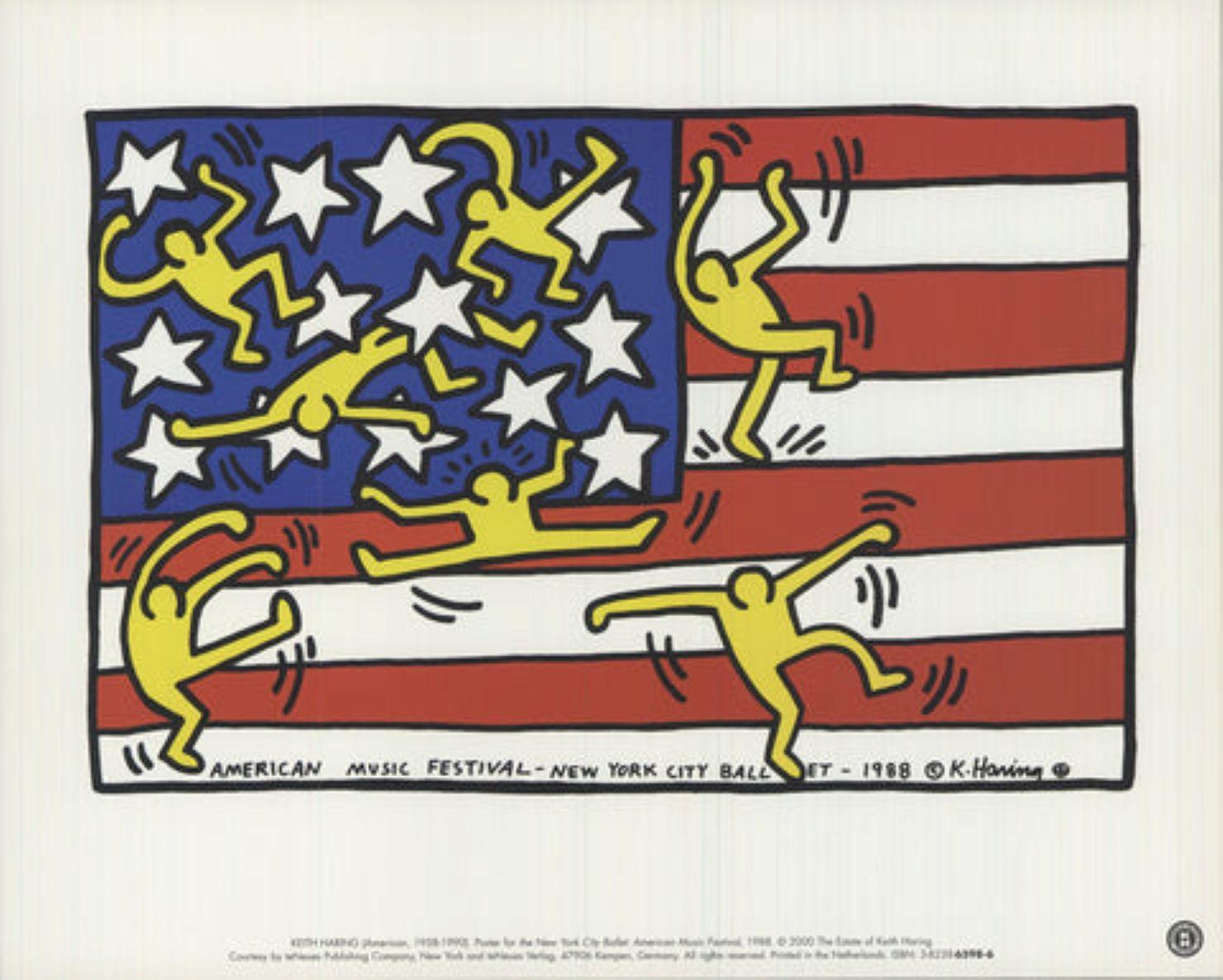  New York City Ballet: American Music Festival, 1988

By Keith Haring

2000

Medium: Offset Lithograph

Paper Size: 9.5 x 11.75 inches ( 24 x 30 cm )

Image Size: 6.75 x 10 inches ( 17 x 25 cm )

Edition Size: Unknown