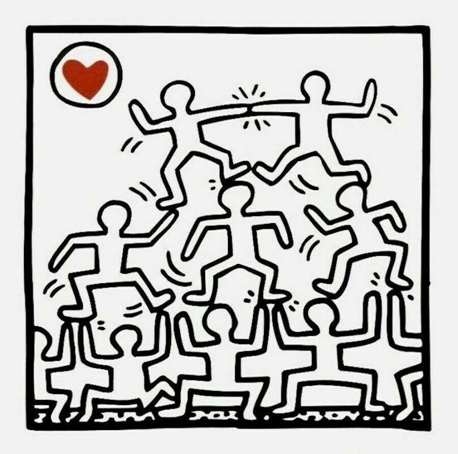 Keith Haring Figurative Print - One Man Show, Offset Lithograph