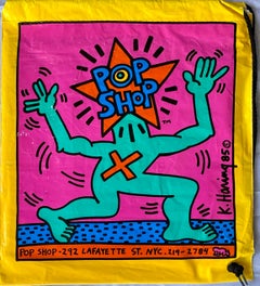 Original 1980s Keith Haring Pop Shop bag (Keith Haring Pop Shop New York)