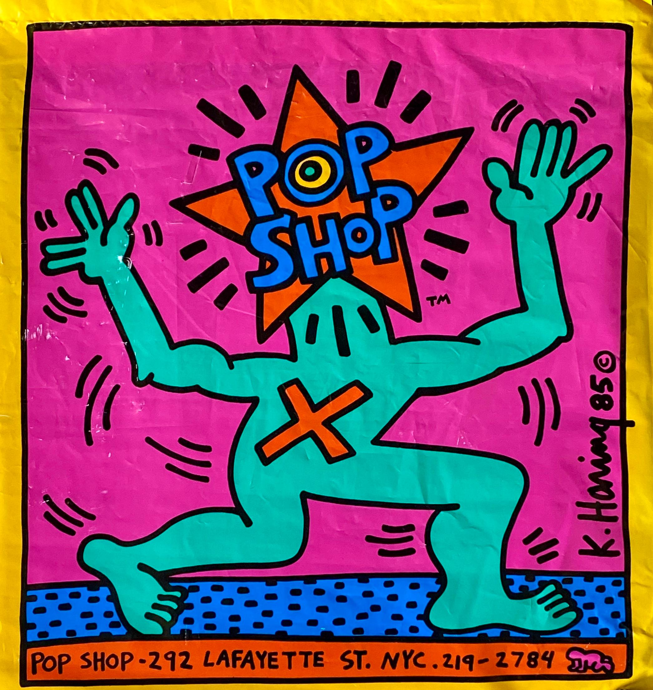 Original 1980s Keith Haring Pop Shop bag (Keith Haring Pop Shop New York)