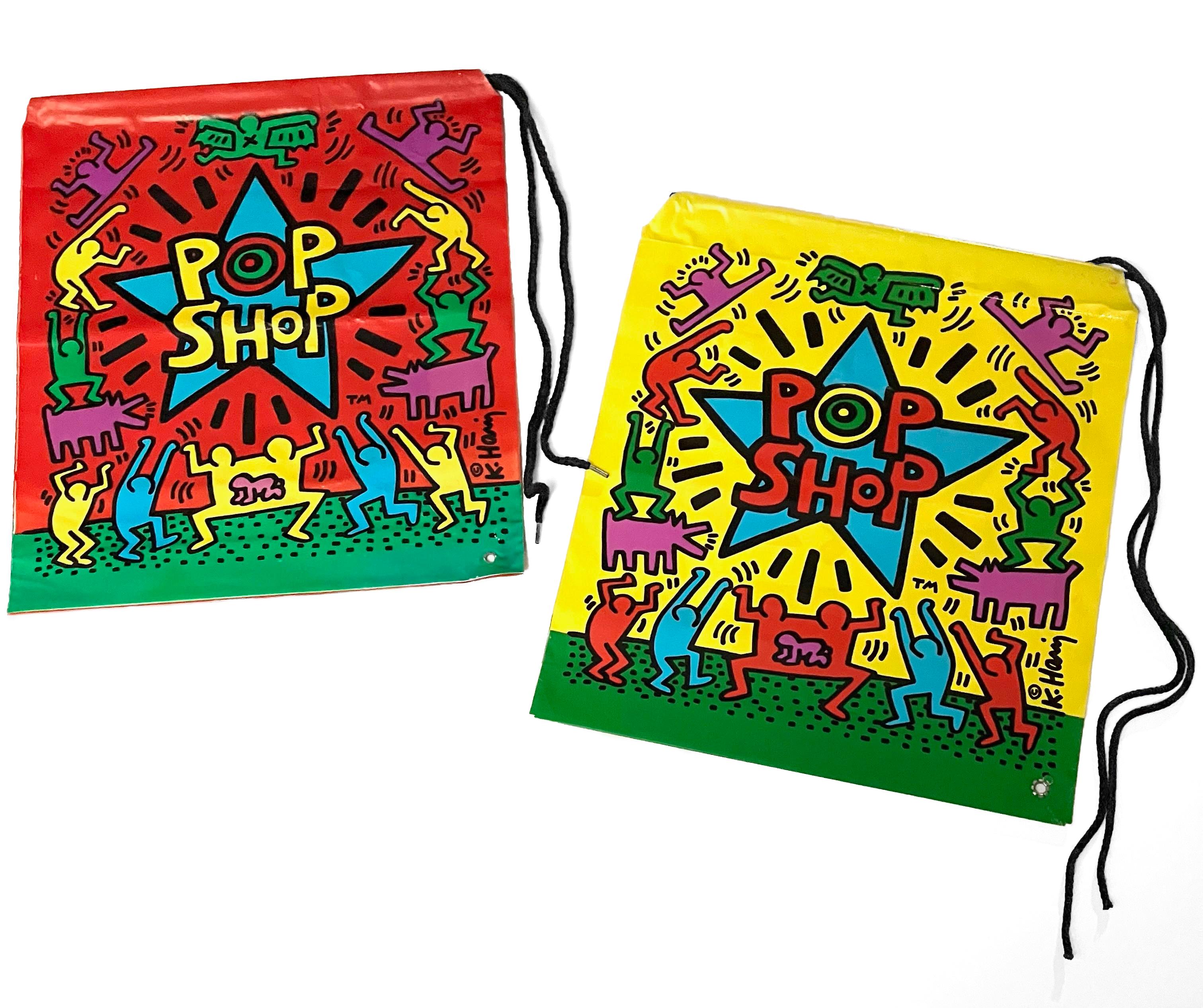 Keith Haring Pop Shop bags set of 2 c.1986 (Keith Haring pop shop) 2