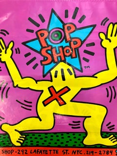 Vintage Keith Haring Pop Shop bags set of 2 c.1986 (Keith Haring pop shop)
