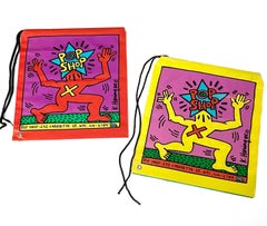 Original 1980s Keith Haring Pop Shop bags set of 2 (Keith Haring pop shop)