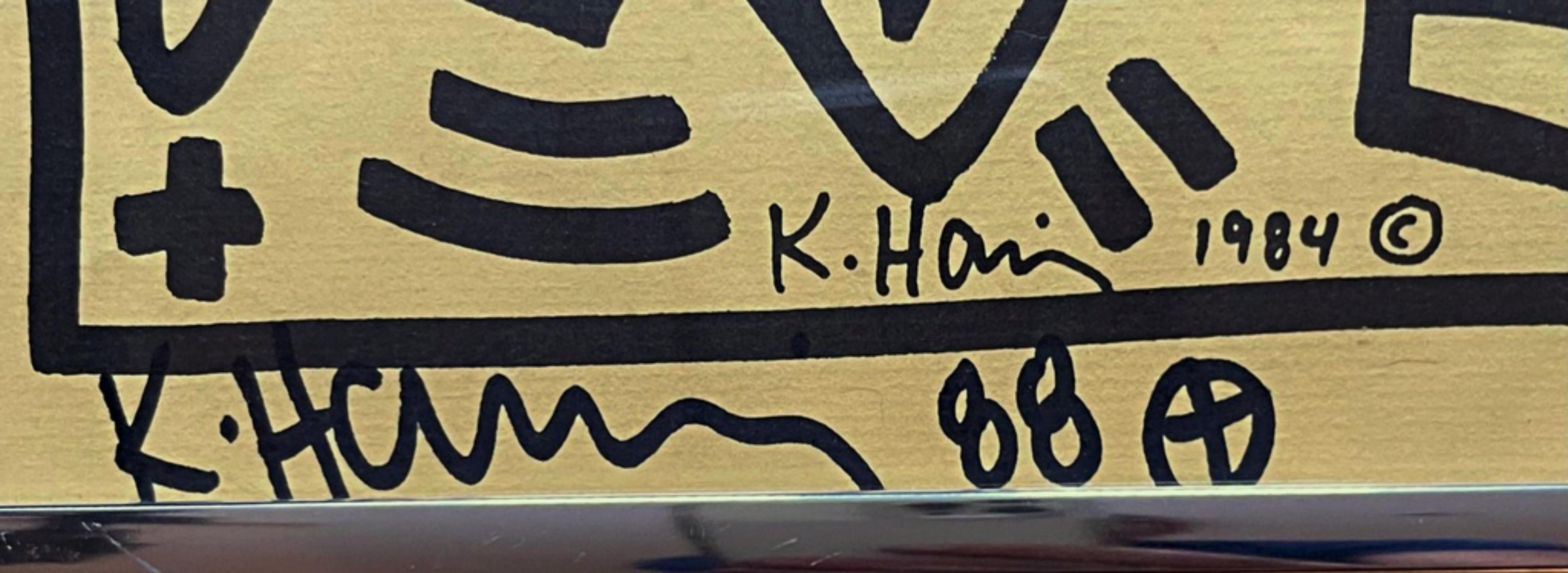 Affiche historique du championnat Scharf Cutrone  (signé à la main par Keith Haring) en vente 1