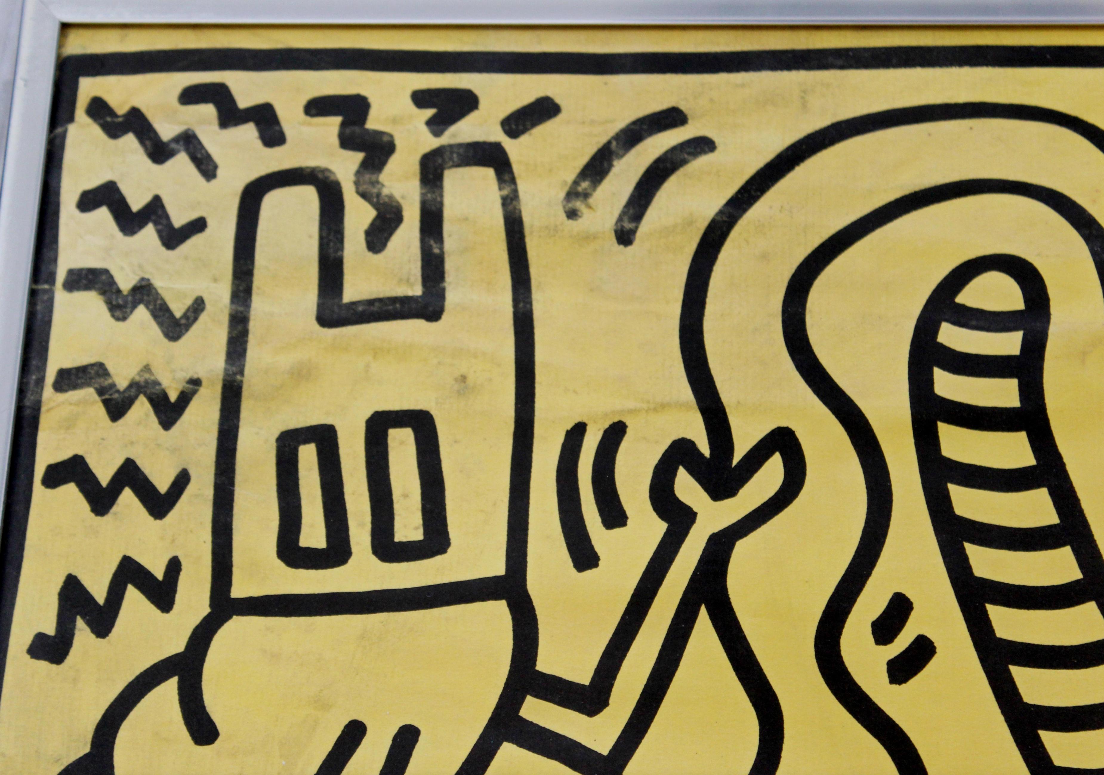 Affiche historique du championnat Scharf Cutrone  (signé à la main par Keith Haring) en vente 2