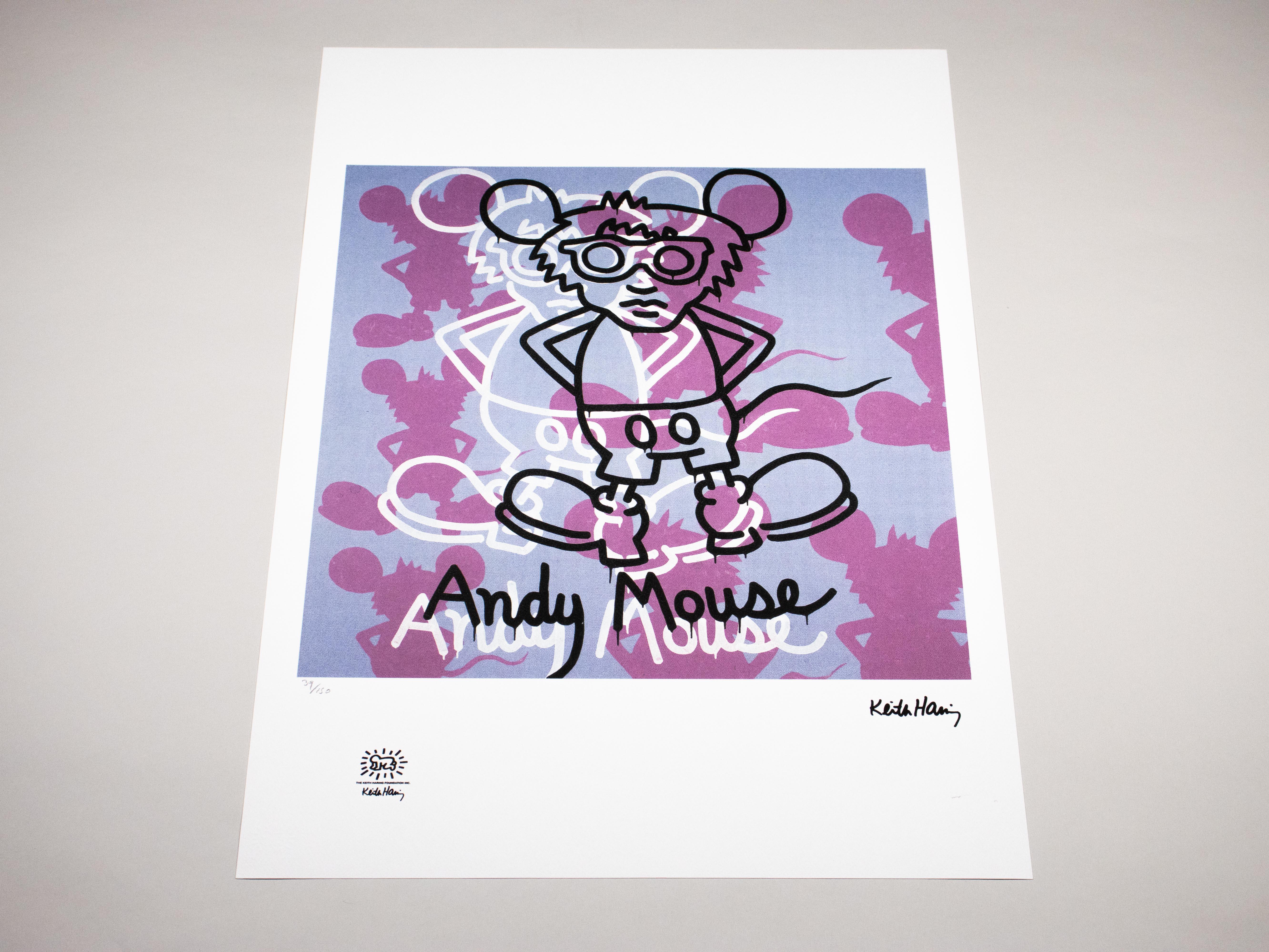 Litografía - Edición limitada 39/150 - Keith Haring Foundation Inc. en venta 6